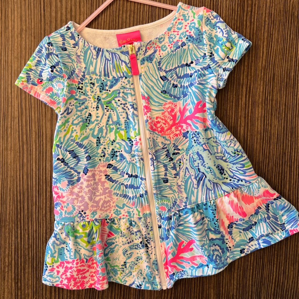 Lilly Pulitzer girls zip up terry cloth coverup